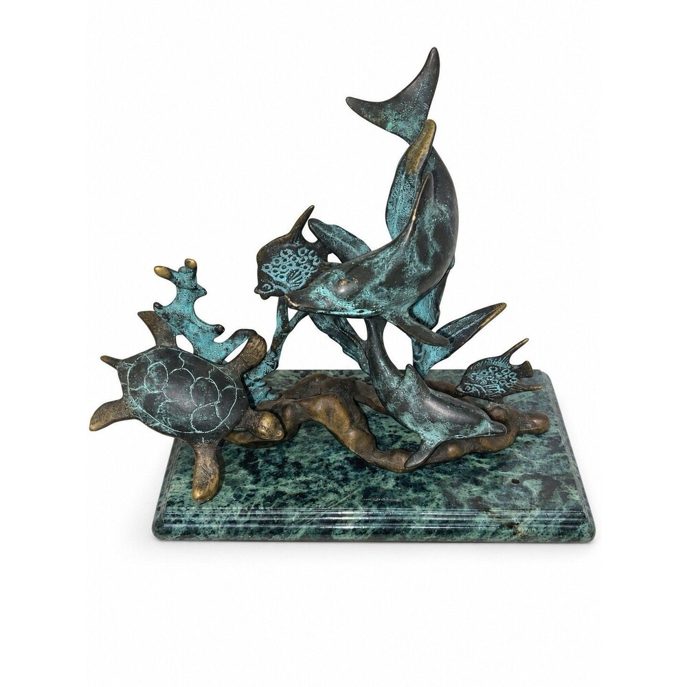 SPI San Pacific International 30288 Dolphin Turtle Fish Statue Seaworld